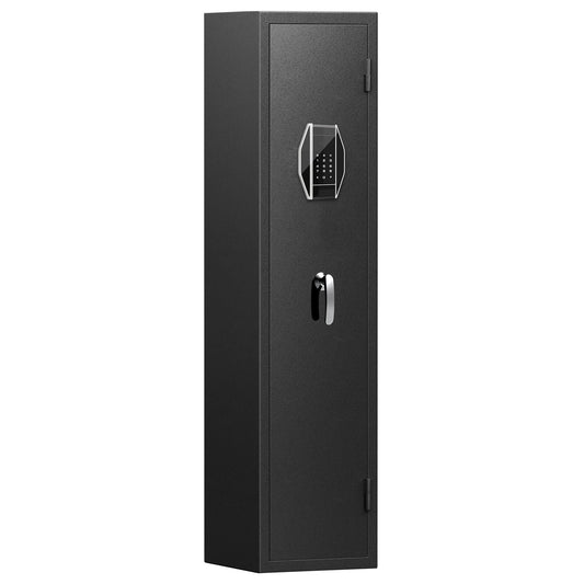 3 - 4 Gun Safe For Rifles And Pistols, Quick Access Password Gun Safe, High Security Metal Rifle Safe Locker With Removable Shelf And 2 Adjustable Gun Slots - Black Daily Nest