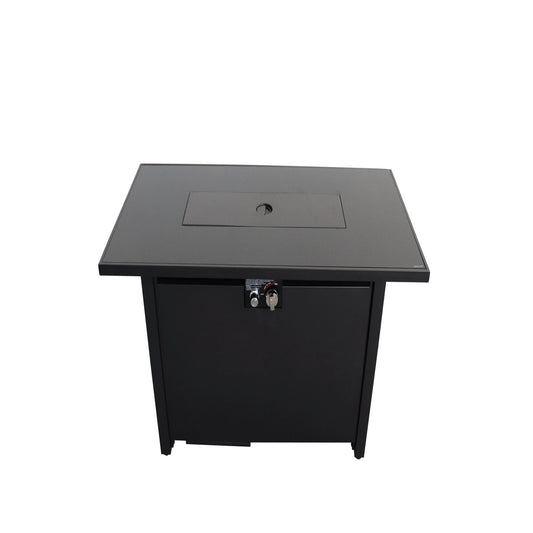Outdoor Fire Pit Table With Lid Modern Design - Black LSI Patio Furniture