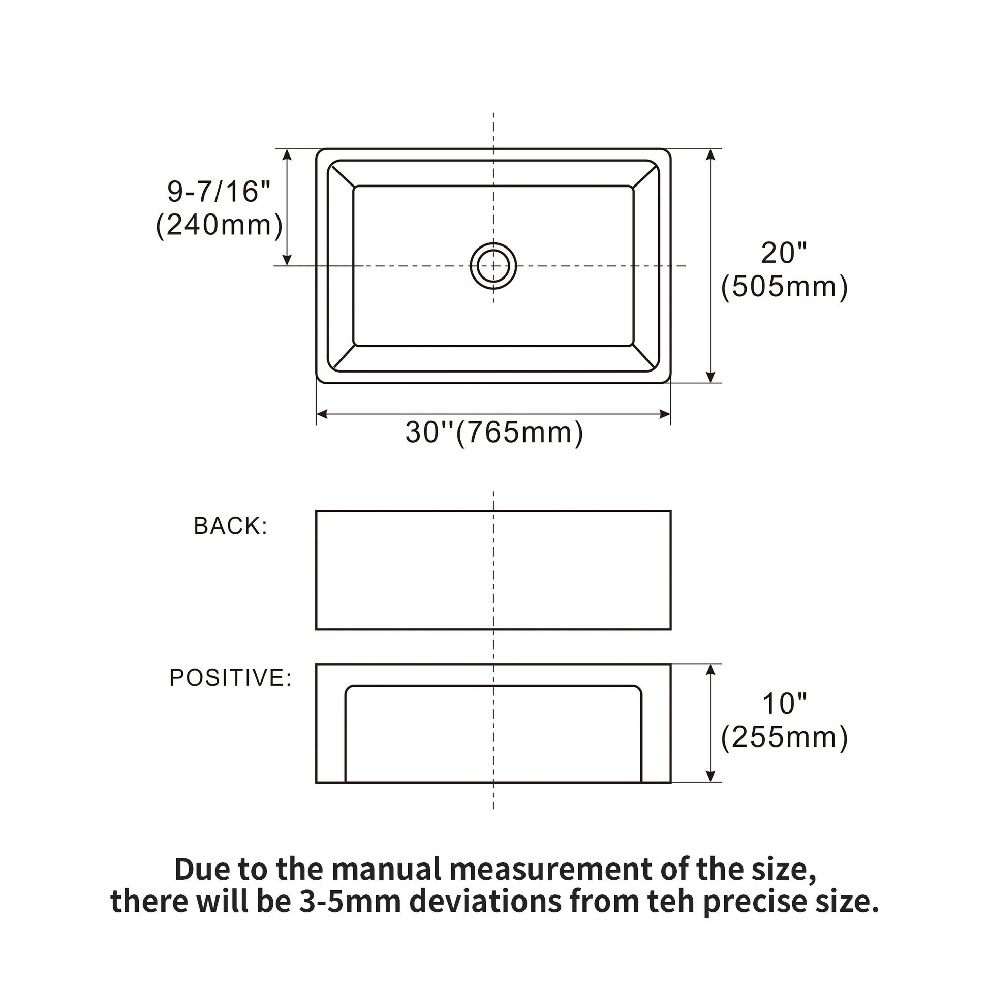 Sink 30" Apron Front Reversible Single Bowl Kitchen Sink With Grid, Strainer - White Daily Nest