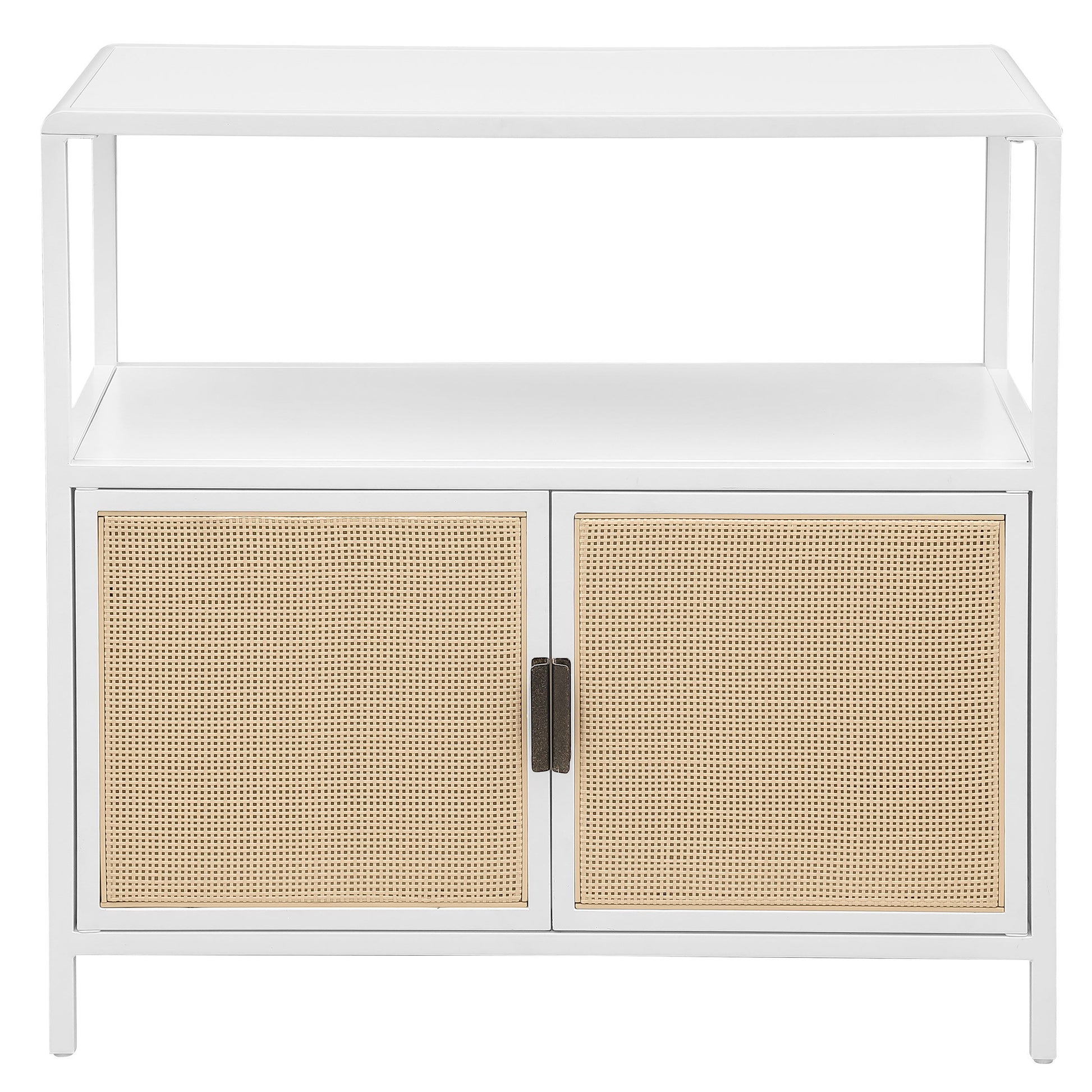 Amherst - 2-Door Radio Weave Cane Metal Accent Cabinet - Snoozhouse