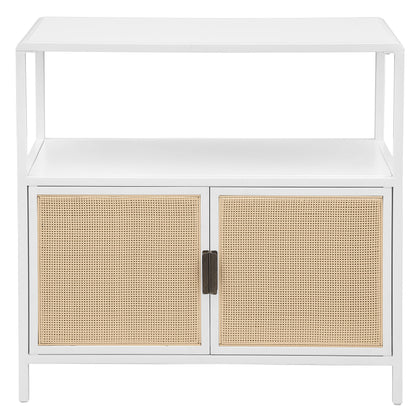 Amherst - 2-Door Radio Weave Cane Metal Accent Cabinet - Snoozhouse