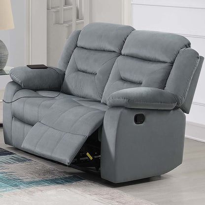Modern Loveseat With Pillow Arms, Plush Backrest, Horizontal Tufting, USB Port Home Essentials