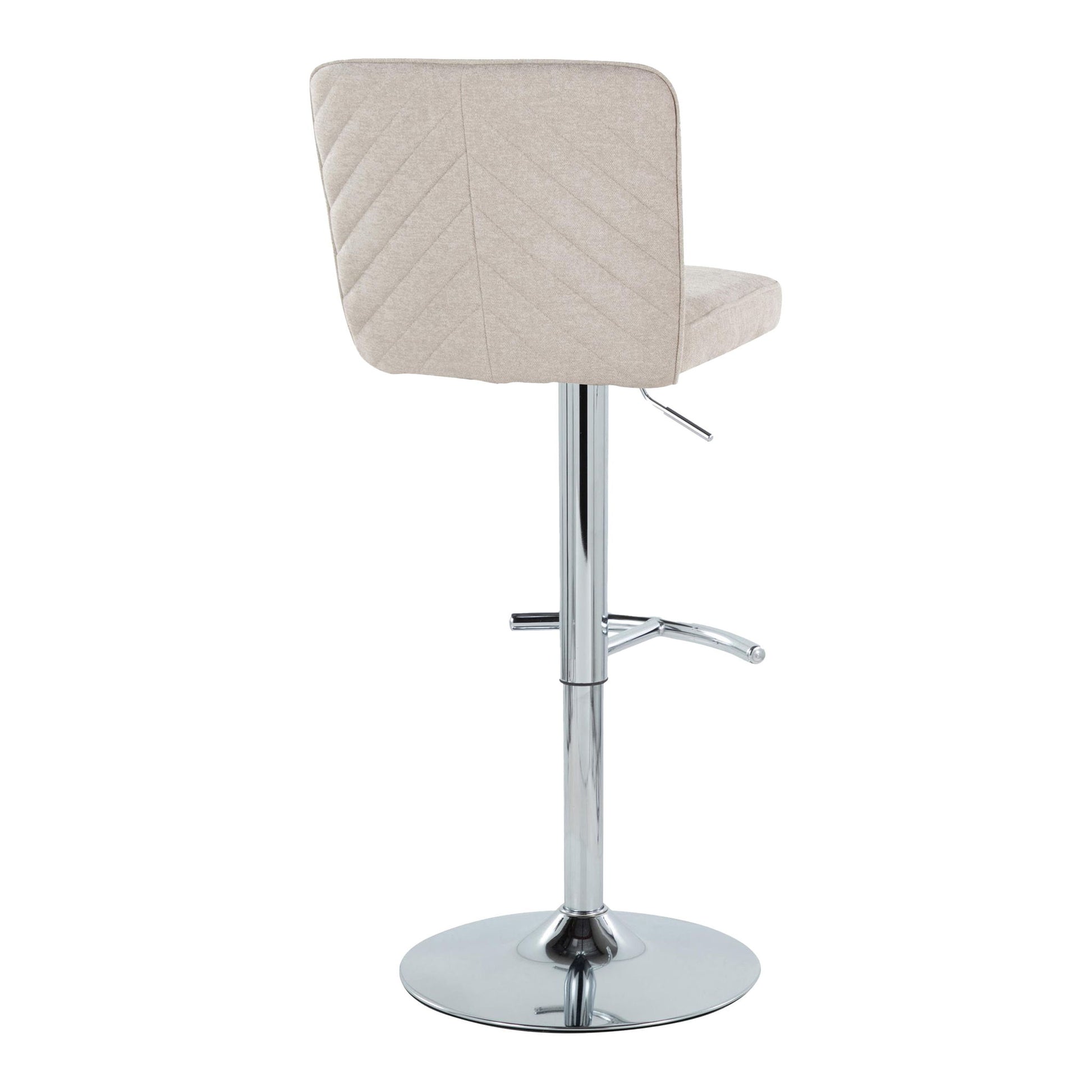 Henry - Contemporary Adjustable Barstool With Swivel & Rounded T Footrest (Set of 2) Lumi Source