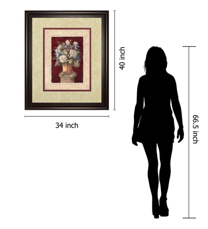 Traditional Red Il By Vivian Flasch - Framed Print Wall Art - Red Classy Art