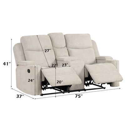Galya - 3 Piece Living Room Set Sofa Loveseat Chair - Light Gray Acme