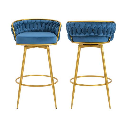 Modern Low Back Upholstered Counter Height Bar Stools (Set of 2) Noble House