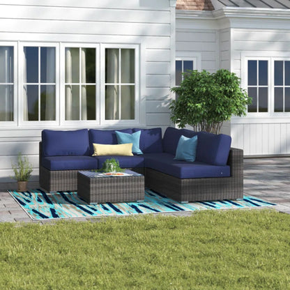 Seating Set With Cushions Handcrafted Wicker Design LSI Patio Furniture