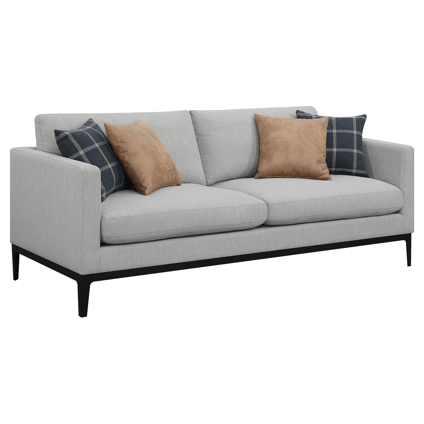 Montauk - 2 Piece Arms Living Room Set With Upholstered Seating - Light Gray Furniture Max