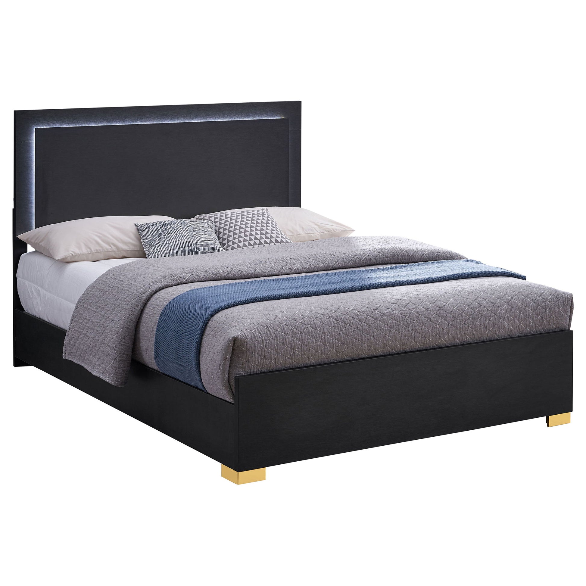 Jeremiah - LED Panel Bed With Touch Controlled Lighting Furniture Max