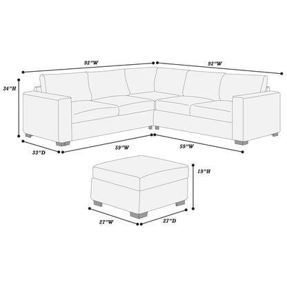 Contemporary Sectional Set With Ottoman Home Essentials