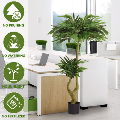 Artificial Dracaena Tree Indoor Faux ery Plant For Decoration, 150Cm - Green Daily Nest