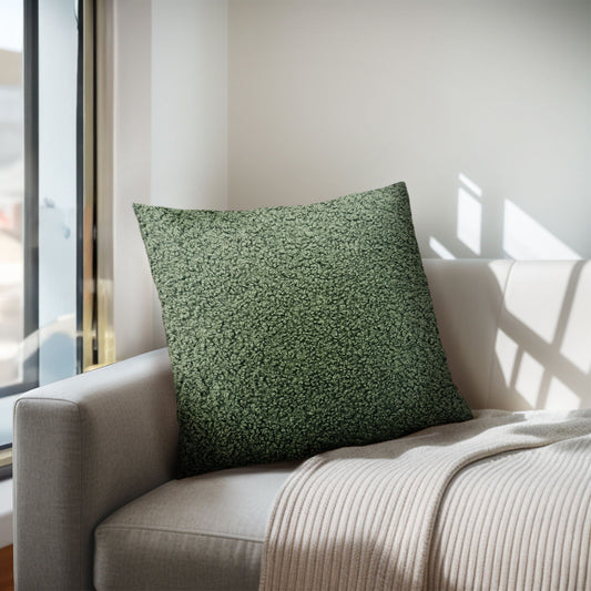 Tara - Solid Boucle Square Pillow - Green Chapel Hill