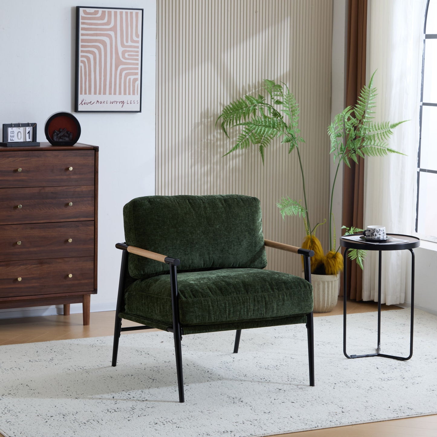 Modern Accent Chair With Cushions, Cozy Seating Noble House