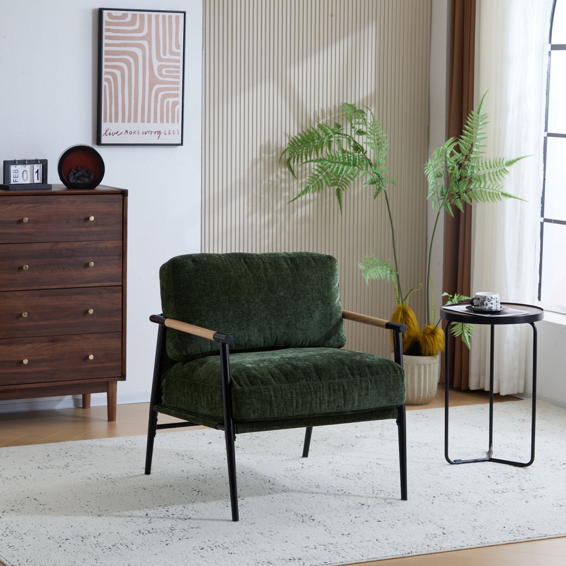 Modern Accent Chair With Cushions, Cozy Seating Noble House