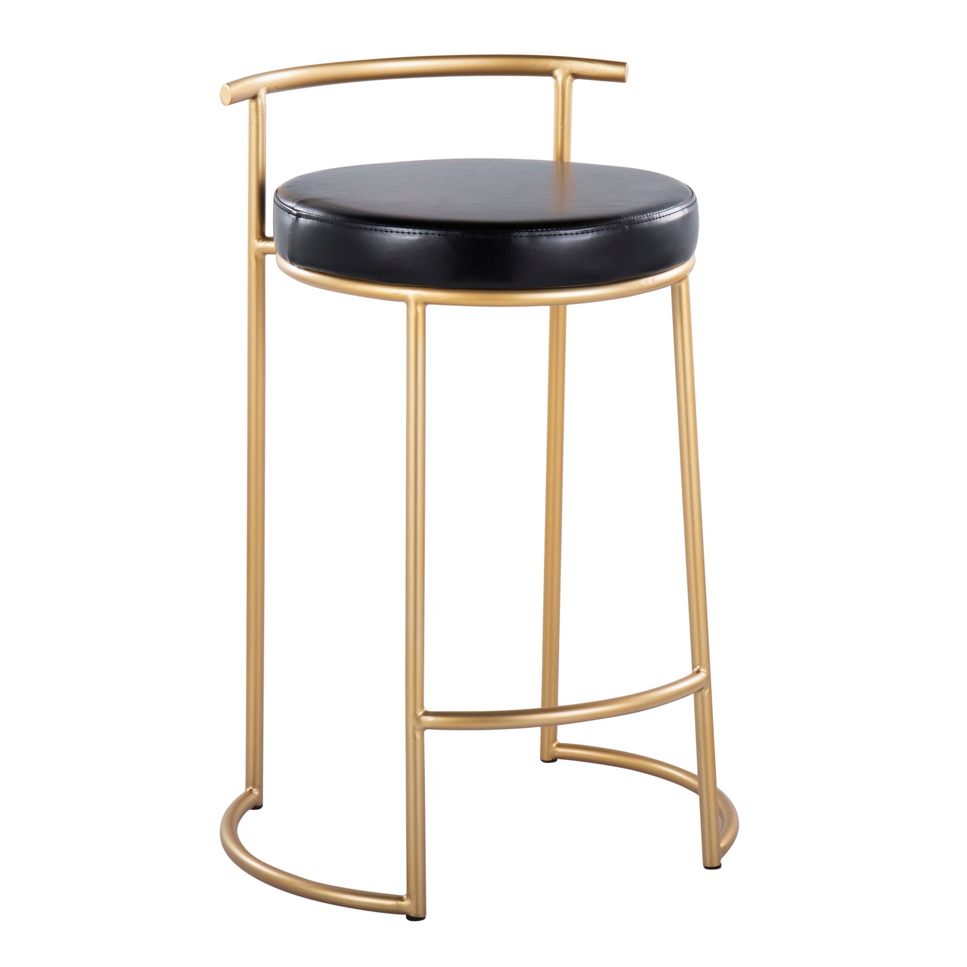 Fuji - Round Contemporary Fixed Height Counter Stool (Set of 2) Lumi Source