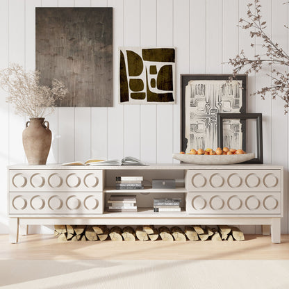 Media Console With 4 Drawers And Cable Management Home Essentials