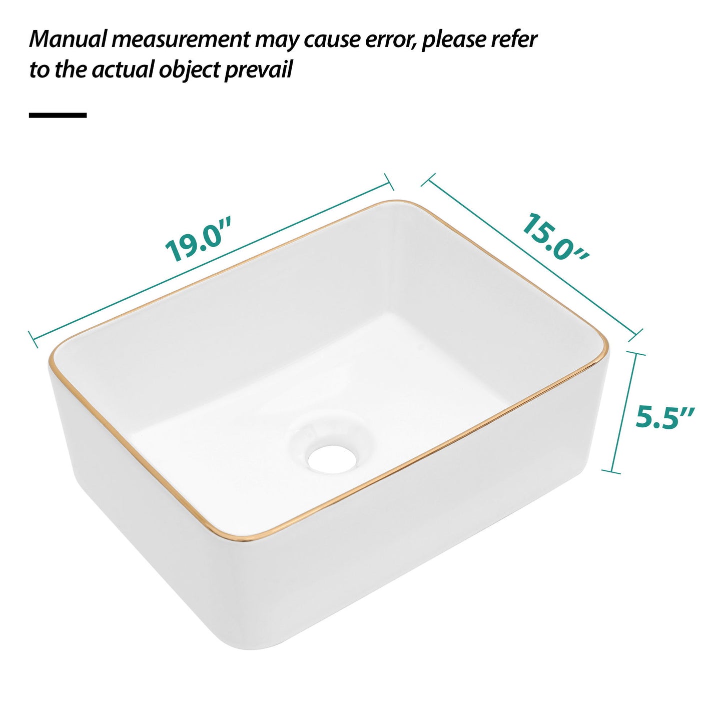 Modern European Style Ceramic Rectangular Vessel Bathroom Sink Daily Nest
