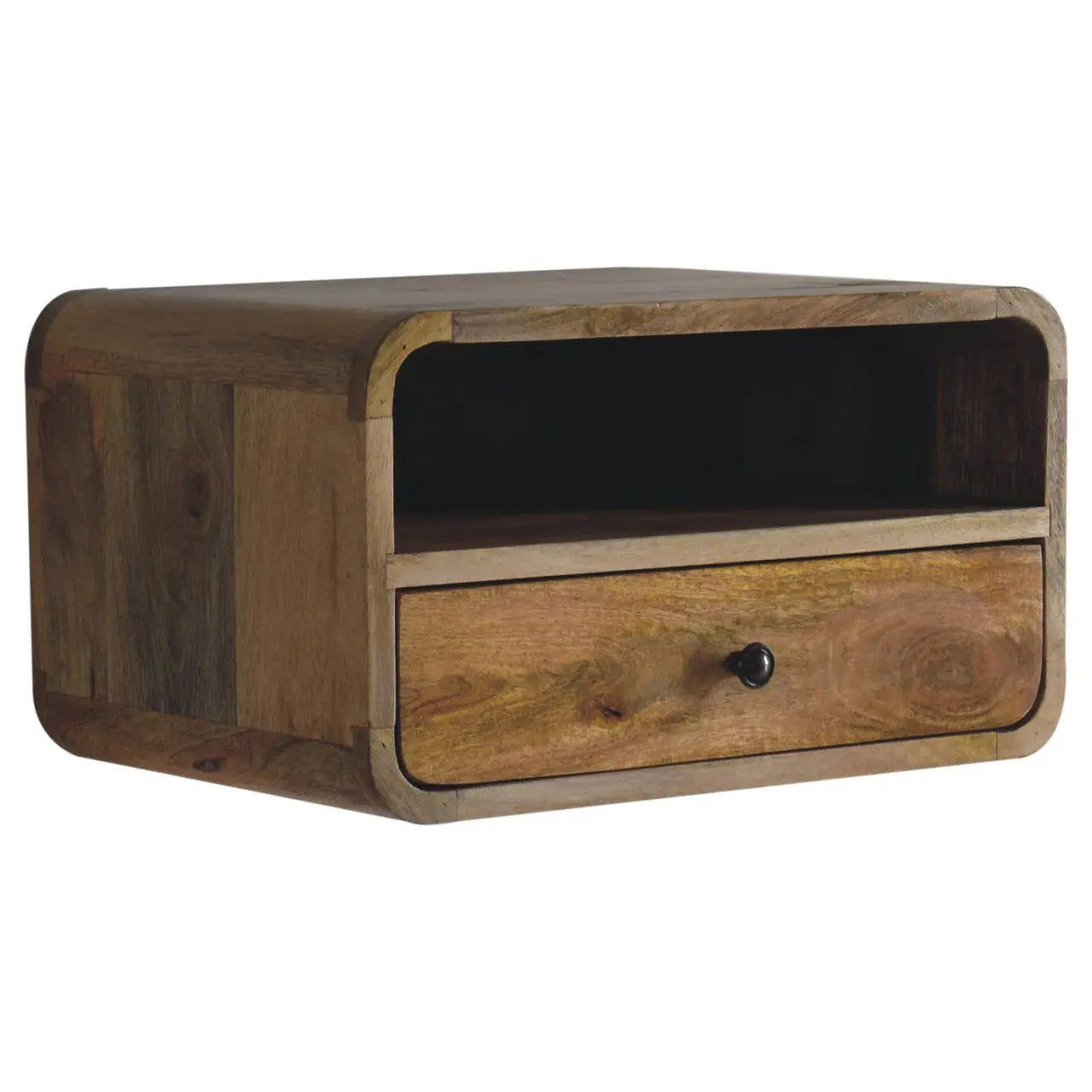 Curved Upper Slot Floating Nightstand Artisan Furniture