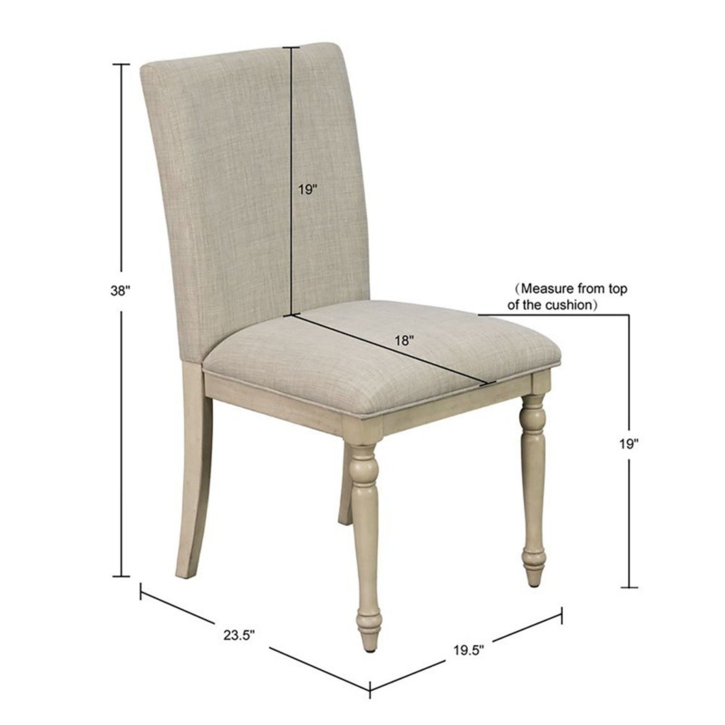 Fiona - Upholstered Dining Chair With Turned Legs (Set of 2) - Light Gray JLA