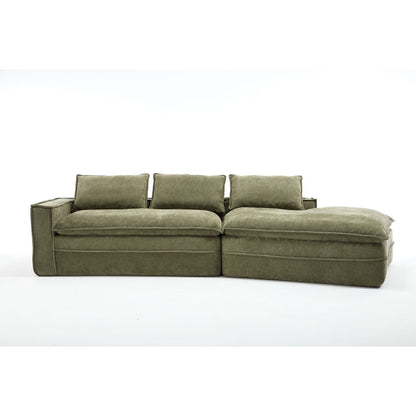 Modern Minimalist Modular Sectional Sofa With Deep Seats And Right Facing Chaise Home Essentials