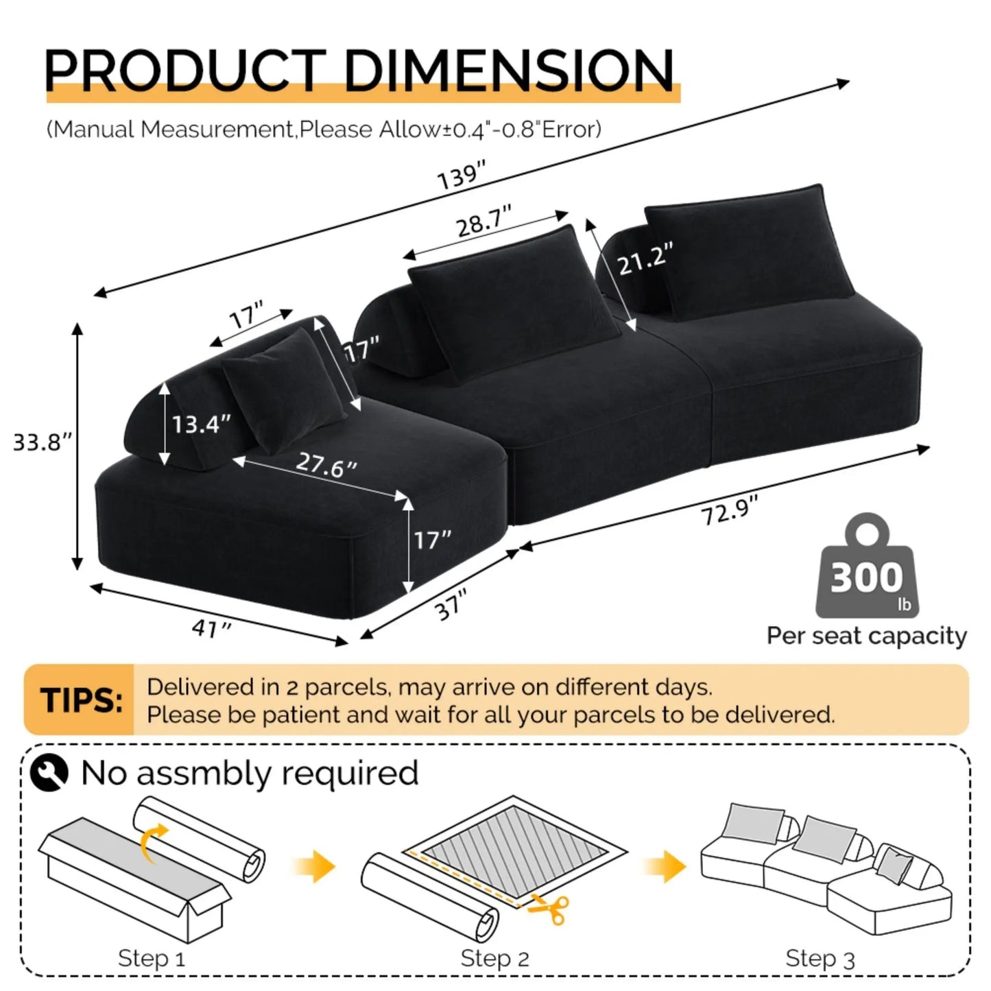 Modern Luxury Oversized Modular Sectional Sofa Set Home Essentials