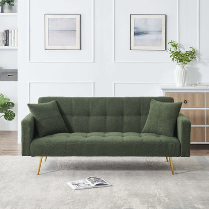 Teddy Fleece Sofa Bed With Luxurious Throw Pillows Home Essentials