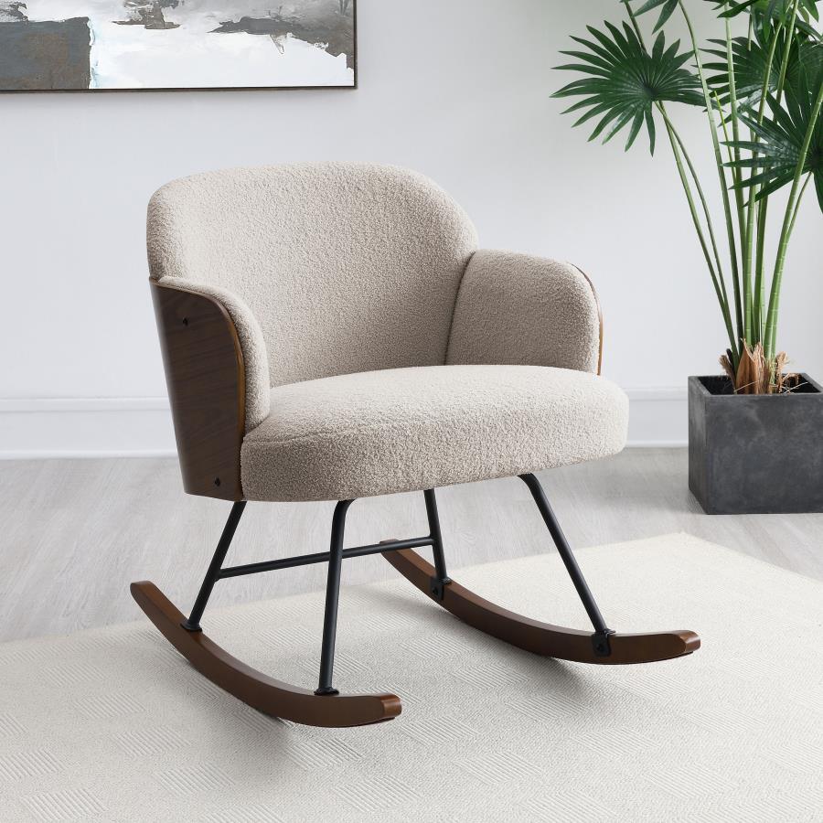 Paige - Boucle Upholstered Mid Back Rocking Chair Coaster Fine Furniture