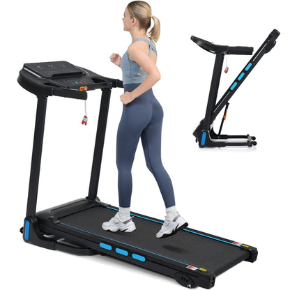 3.5Hp Hydraulic System Auto Foldable Treadmill With Incline, Heart Rate Sensors, Type C & USB Charge, Bluetooth Speaker - Black Daily Nest