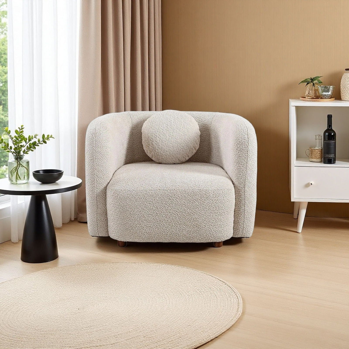 Japandi Style Accent Square Chair Home Essentials