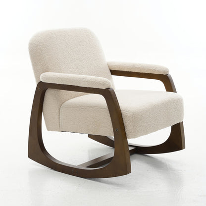 Curved Frame Rocking Accent Chair - Beige / Brown Home Essentials
