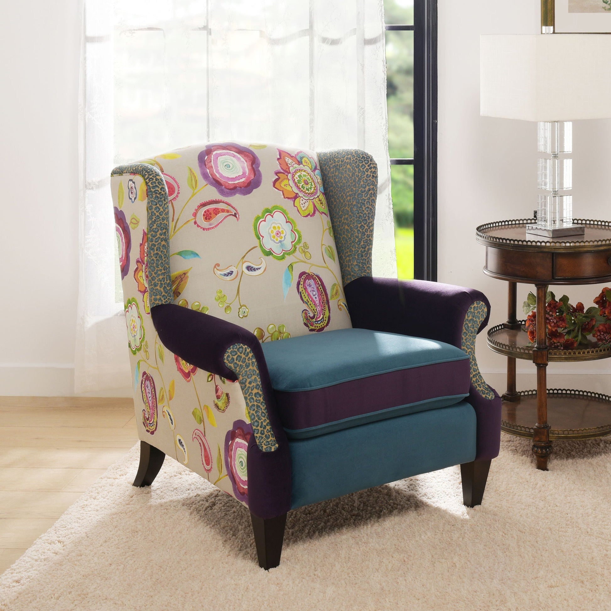 Anya - Boho Chic Wingback Accent Arm Chair Jennifer Taylor Home