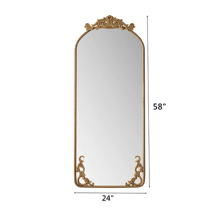 Full Body Arched Mirror With Vintage Carved Applique Daily Nest