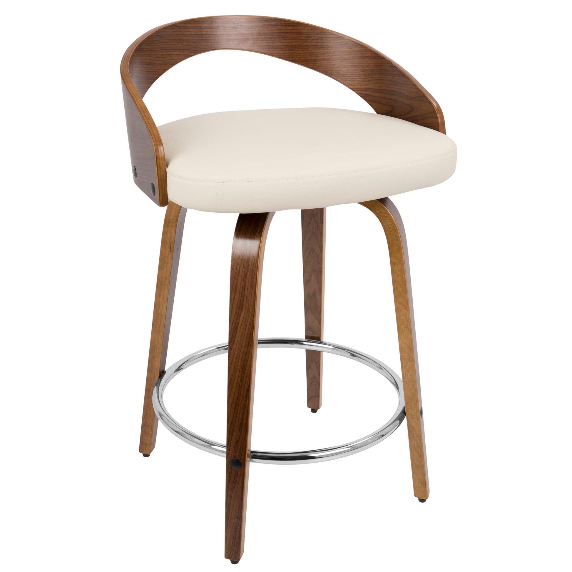 Grotto - Mid-Century Modern, Counter Stool With Swivel (Set of 2) Lumi Source