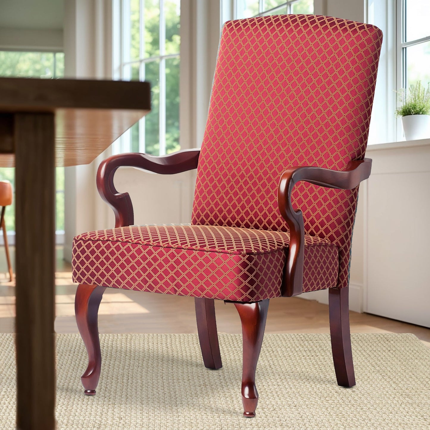 Delaney - Elegant Gooseneck Arm Chair With High Back Ridgecrest Home