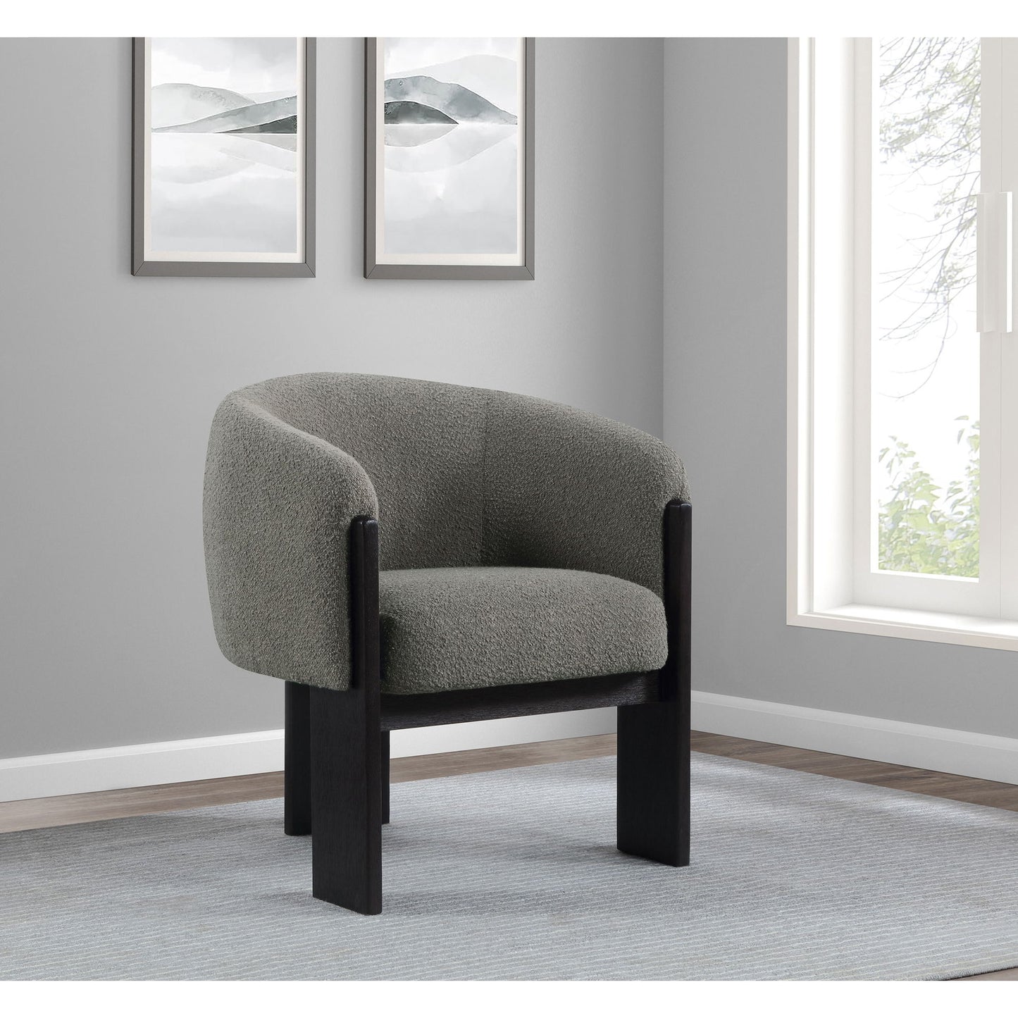 Maciel - Upholstered Barrel Back Accent Chair - Mushroom Furniture Max