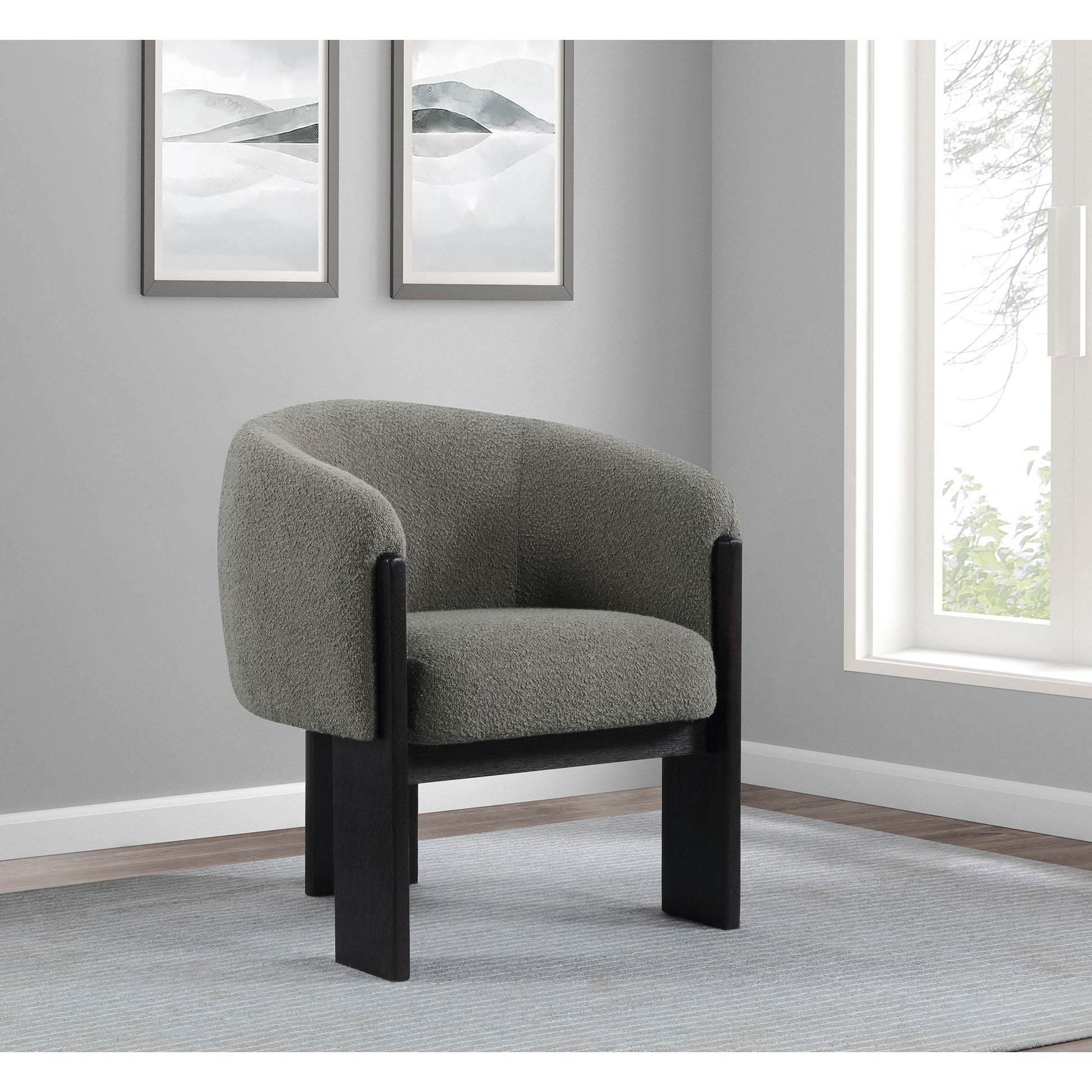 Maciel - Upholstered Barrel Back Accent Chair - Mushroom Furniture Max