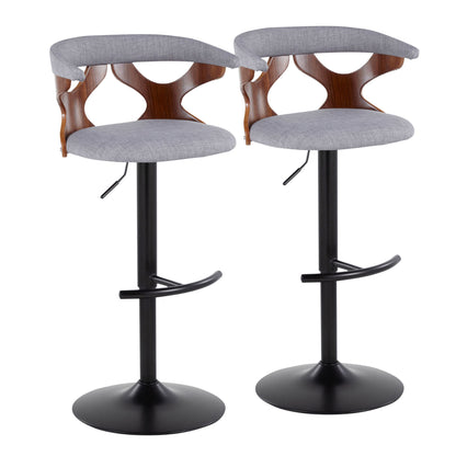 Gardenia - Contemporary Adjustable Barstool, Swivel With Rounded T Footrest (Set of 2) Lumi Source