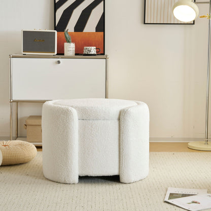 Cozy Boucle Storage Ottoman, Stylish Comfort With Hidden Storage Noble House
