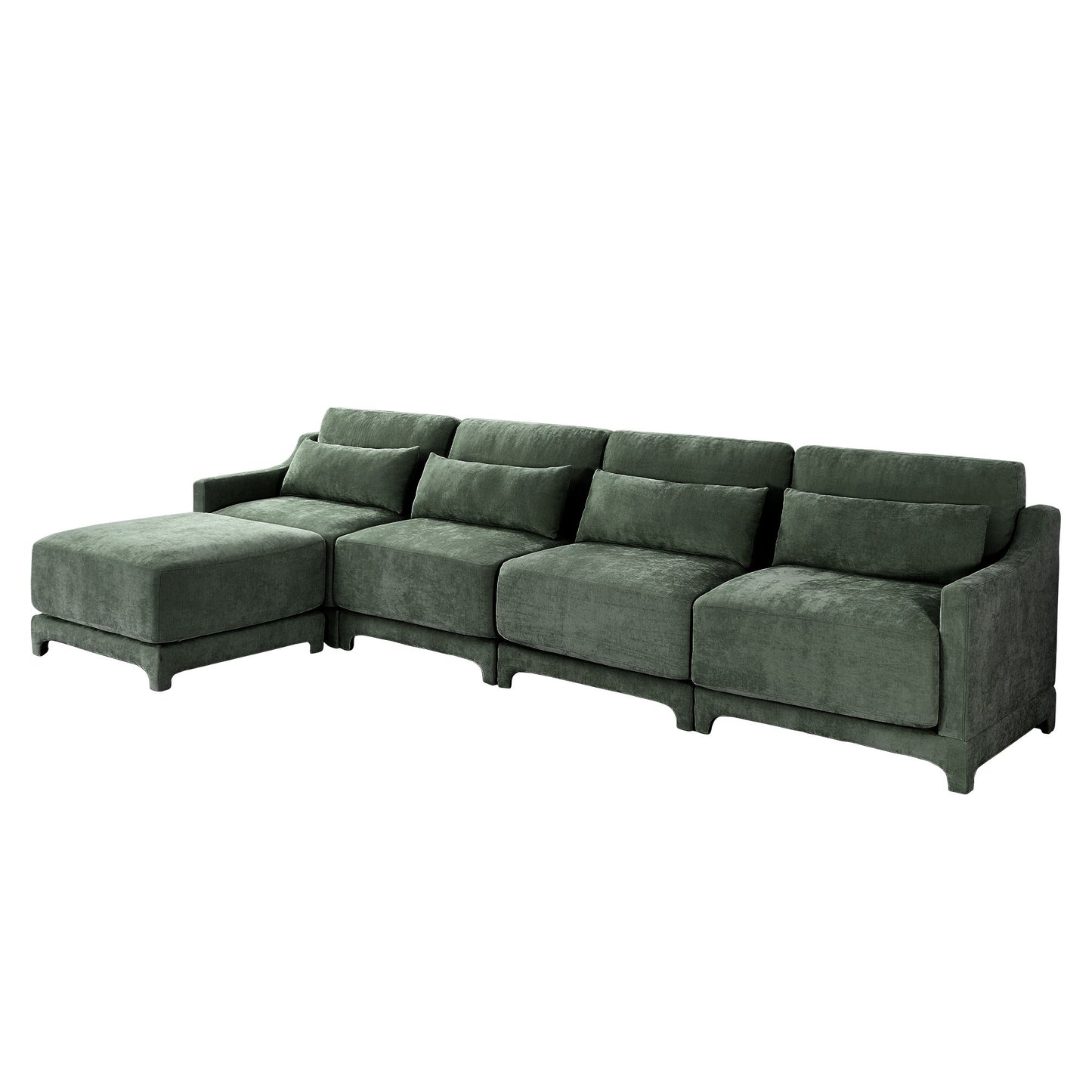 Stylish Sofa With Ottoman And Lumbar Pillows, Ergonomic Design Home Essentials