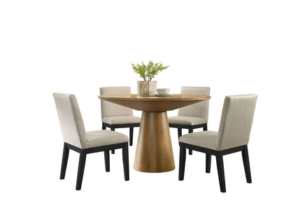 Jasper - Contemporary Round Dining Table With Black Finish Chairs Lilola Home