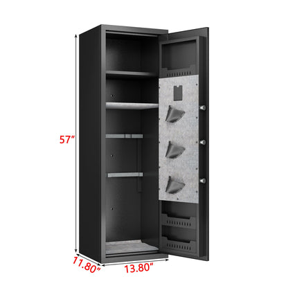 Gun Safes For Home Rifle And Pistols, Fingerprint Electronic Safe With Quick Access, Detachable Partition - Black Daily Nest