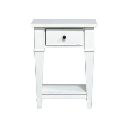 Coastal 1 Drawer Nightstand - White