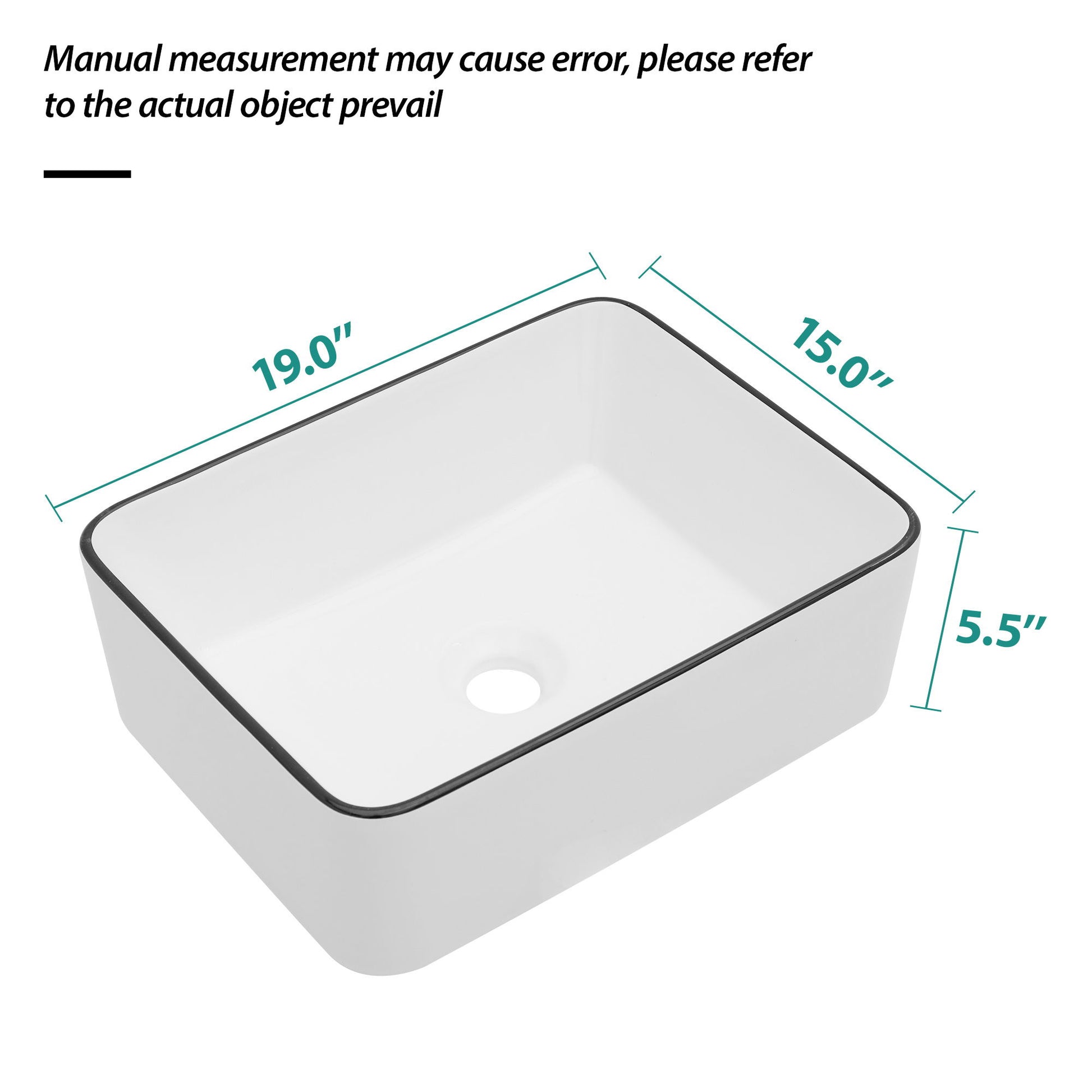 Modern European Style Ceramic Rectangular Vessel Bathroom Sink Daily Nest