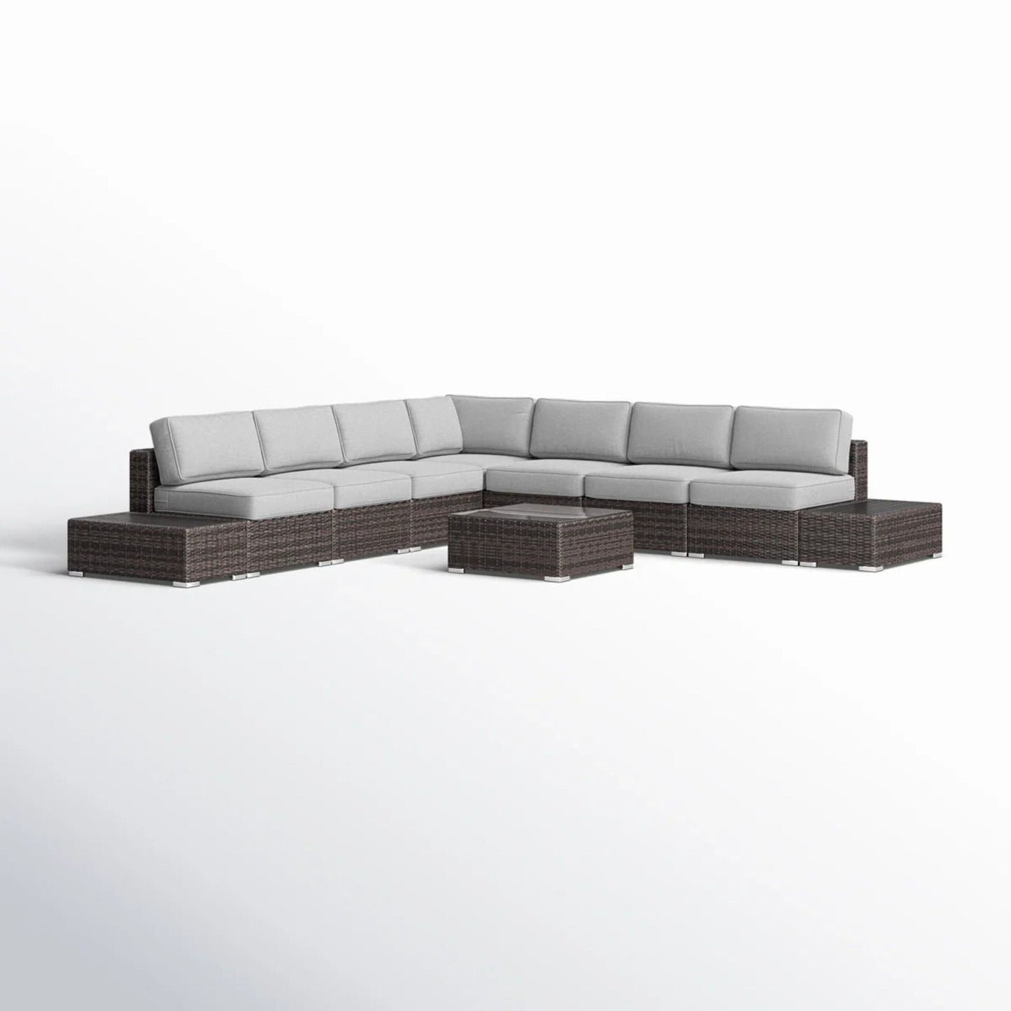 Wicker Sectional Seating Group With Plush Cushions LSI Patio Furniture