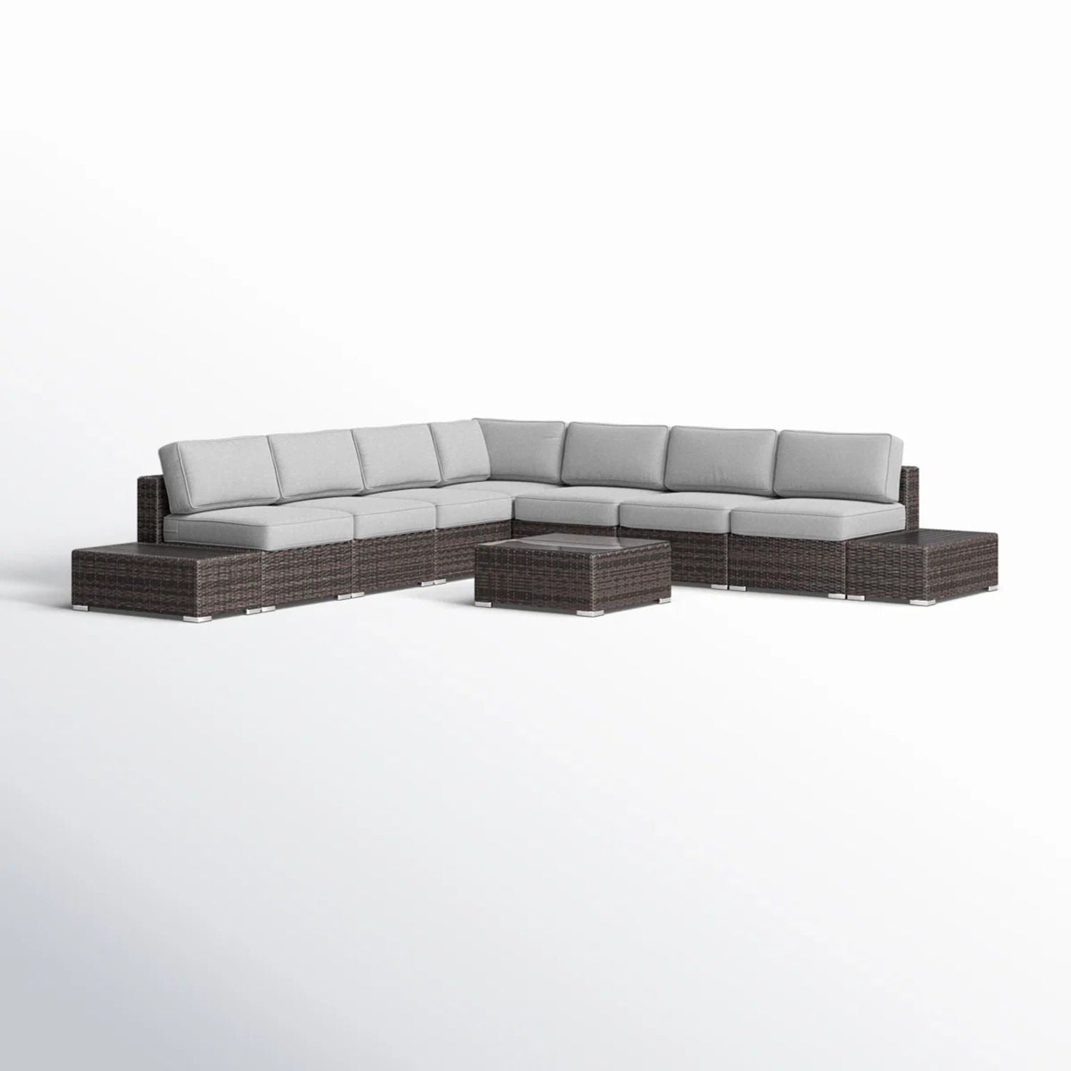 Wicker Sectional Seating Group With Plush Cushions LSI Patio Furniture