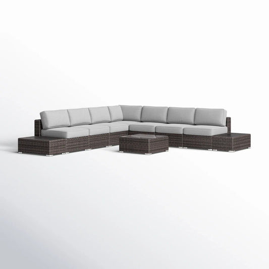Wicker Sectional Seating Group With Plush Cushions LSI Patio Furniture