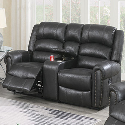Power Reclining Loveseat With USB Port And Cup Holder Console - Black Home Essentials