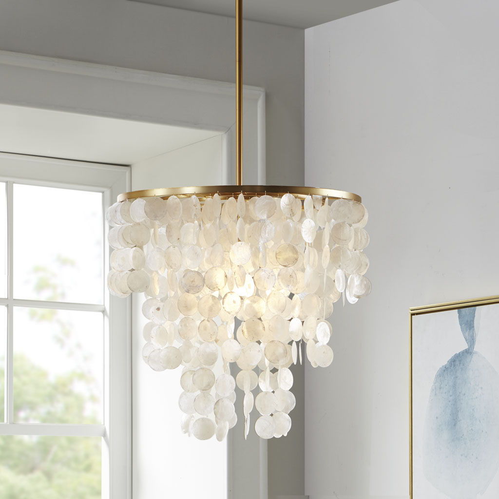 Isla - Capiz Chandelier - White