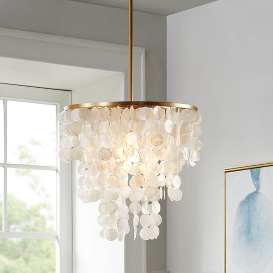 Isla - Capiz Chandelier - White