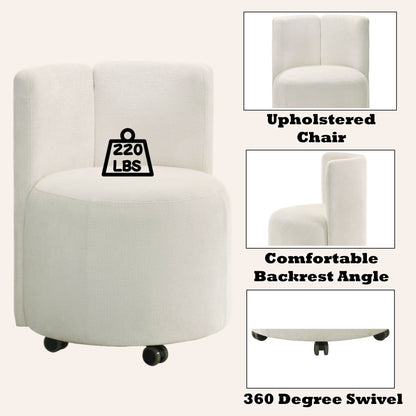 Blayde - Chenille Side Chair With Swivel (Set of 2) - White Acme
